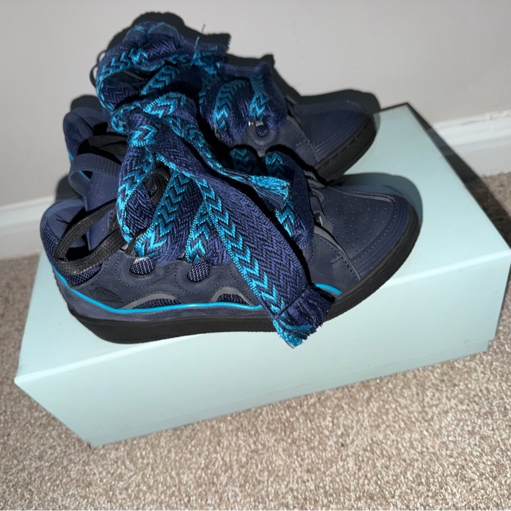 Lanvin Navy and Teal Women's Sneakers